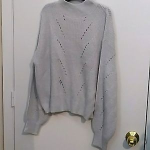 NWT Icon Apparel blue sweater with silvery trim